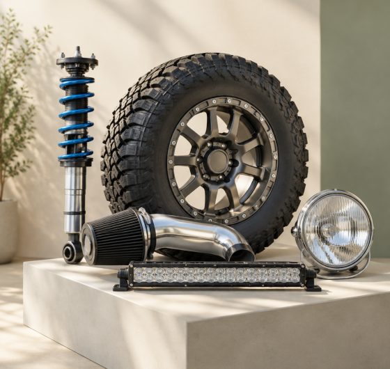 Performance and off-road parts including suspension, wheel and light bar