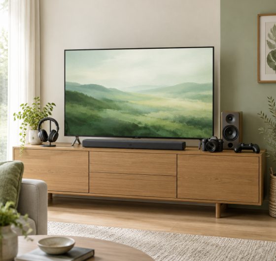 Television, speakers, headphones, camera and game controller
