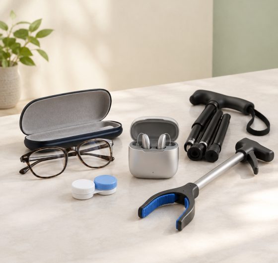 Eyeglasses, hearing aids and daily-living mobility aids